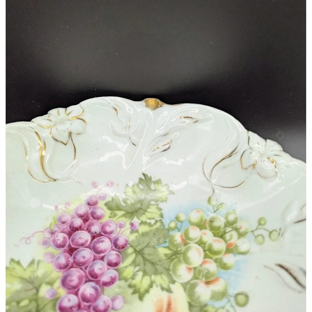 Antique Art Nouveau PS Germany Fruit Centerpiece Bowl Transferware 10